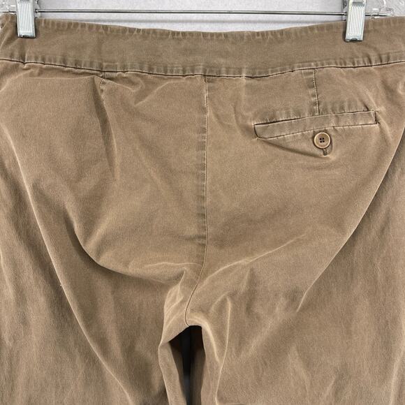 EILEEN FISHER Pants 10 Stretch Cotton Twill Tapered Ankle Front Zip Brown - Picture 7 of 14